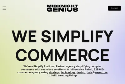 Screenshot of the Midknight Genius homepage