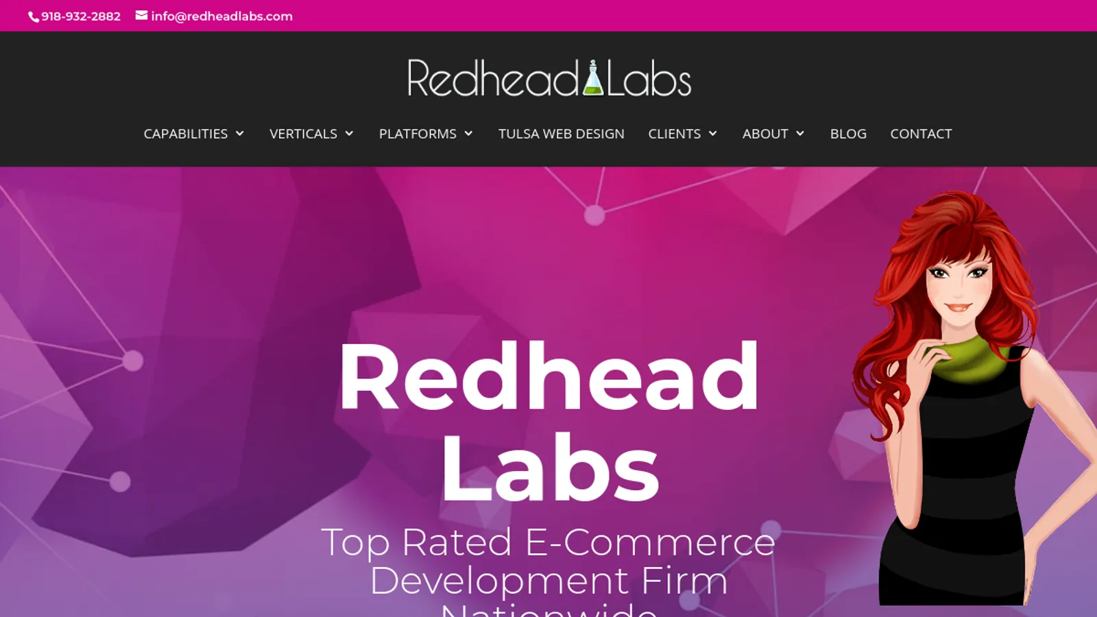 Screenshot of the Redhead Labs homepage