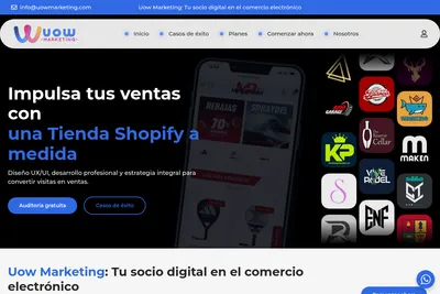 Screenshot of the Uow Marketing homepage