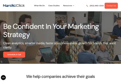 Screenshot of the NordicClick Interactive homepage