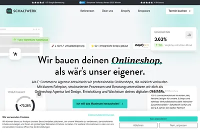 Screenshot of the Schaltwerk Digital homepage