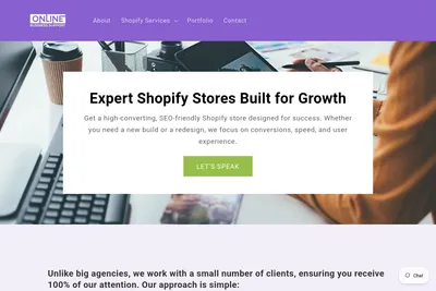 Screenshot of the Online Business Support Ltd homepage