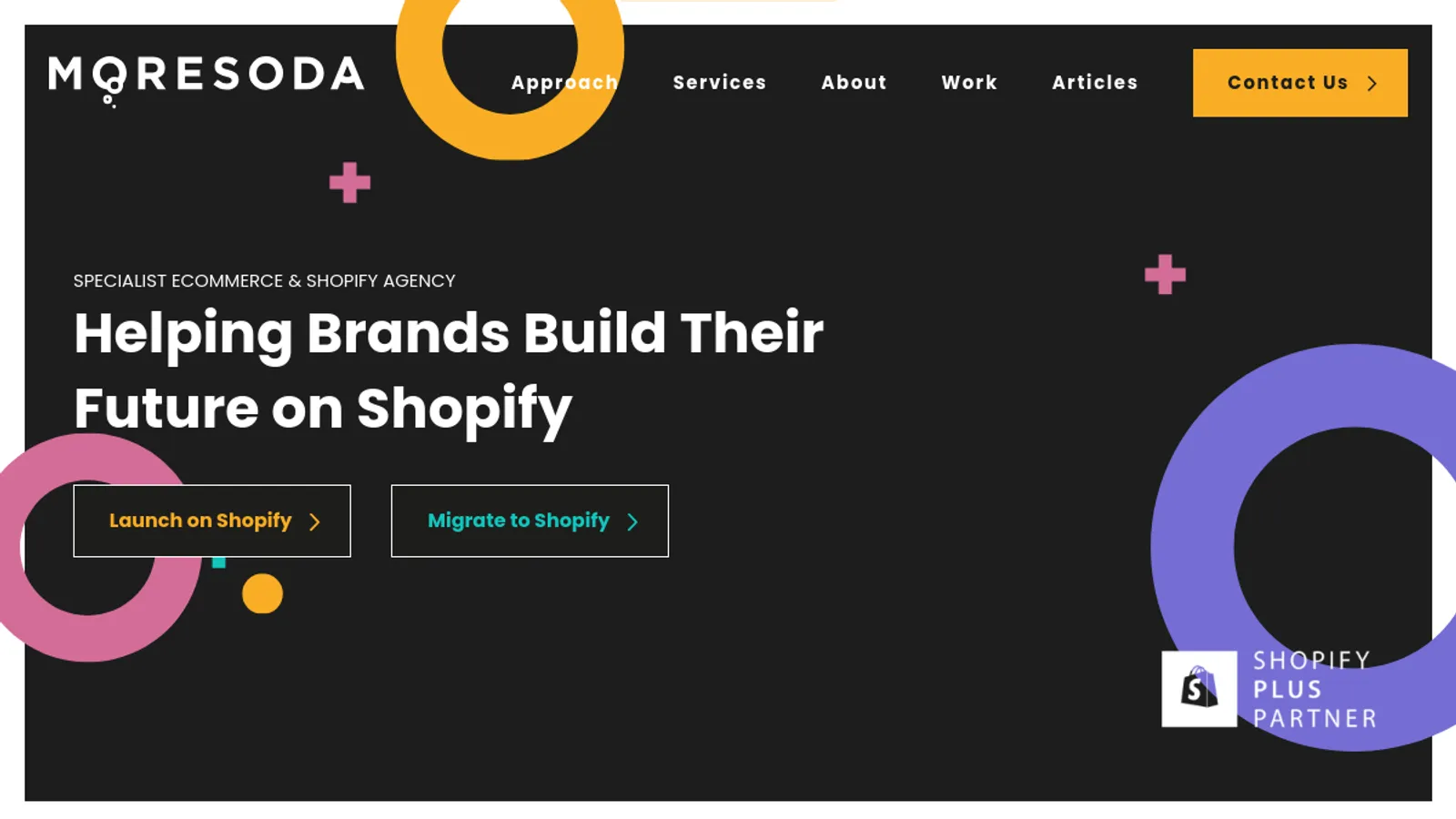Screenshot of the MoreSoda homepage