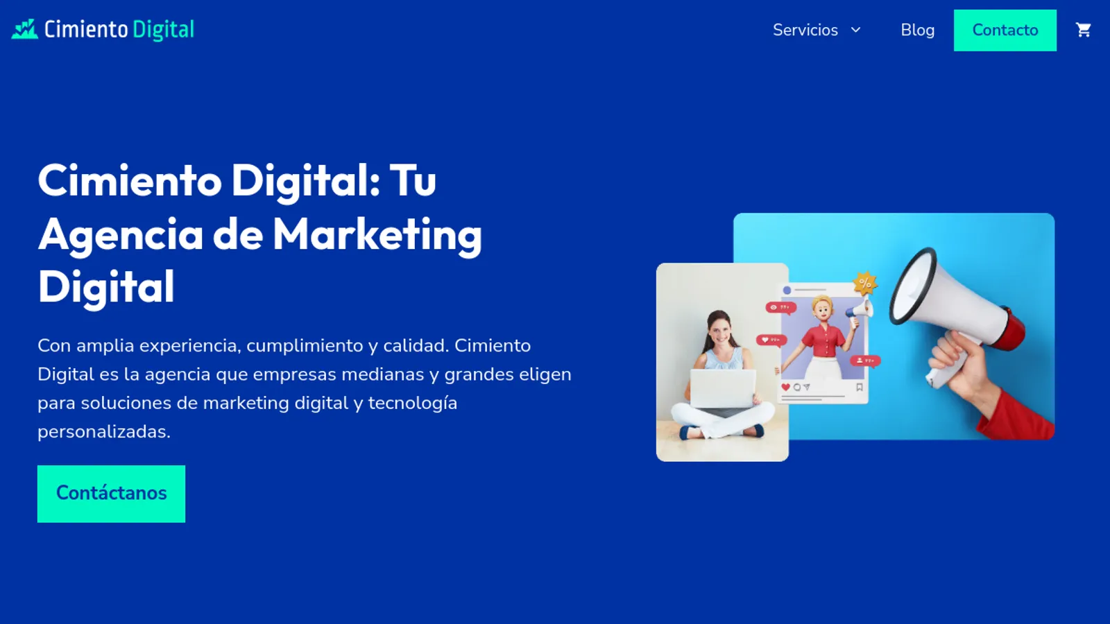 Screenshot of the Cimiento Digital homepage