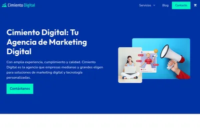 Screenshot of the Cimiento Digital homepage