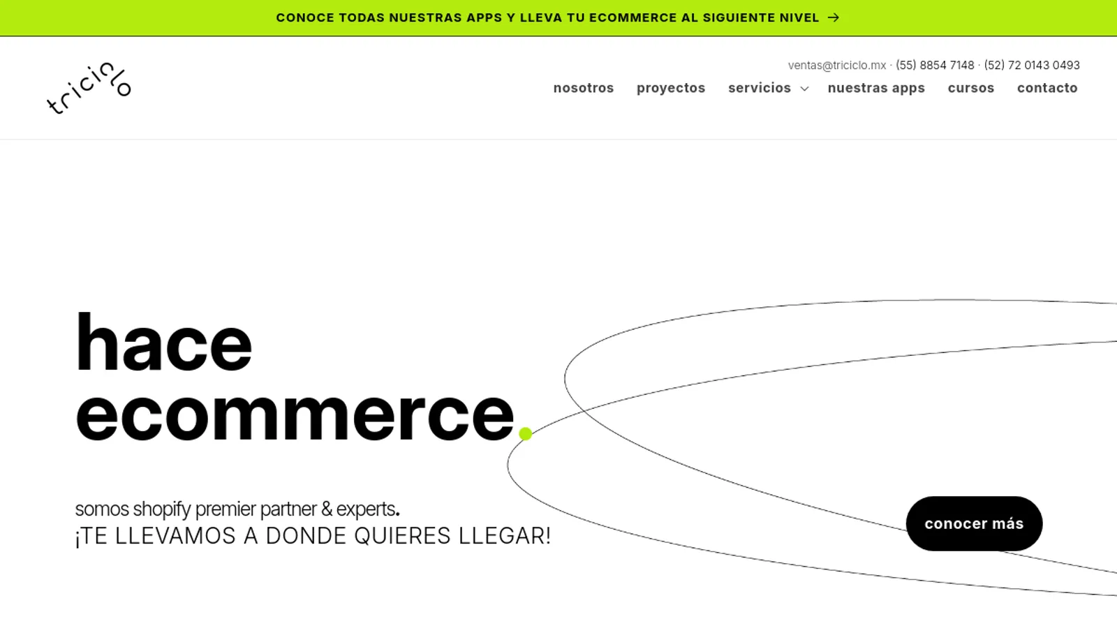 Screenshot of the Triciclo homepage