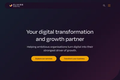 Screenshot of the Elixirr Digital Ltd homepage