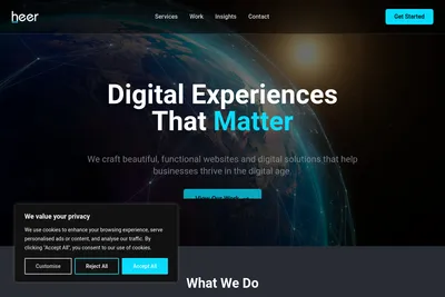 Screenshot of the Heer Digital homepage