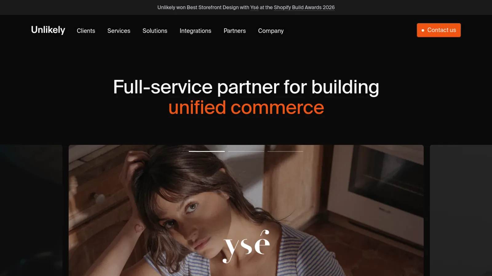Screenshot of the Unlikely Technology homepage