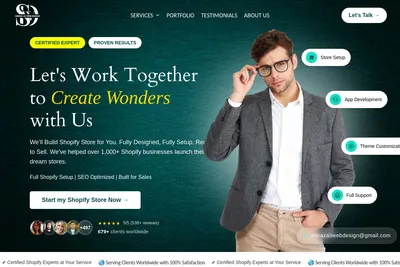Screenshot of the Shiraz Ali Web Design homepage