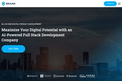 Screenshot of the BrainX Technologies homepage