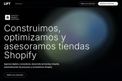 Screenshot of the LIFT homepage