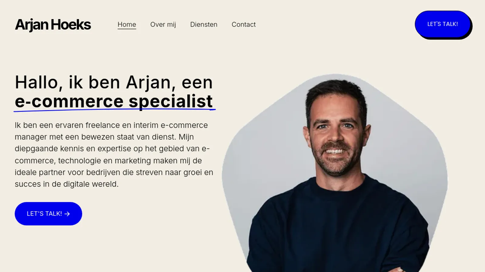 Screenshot of the Hoeks Consultancy homepage
