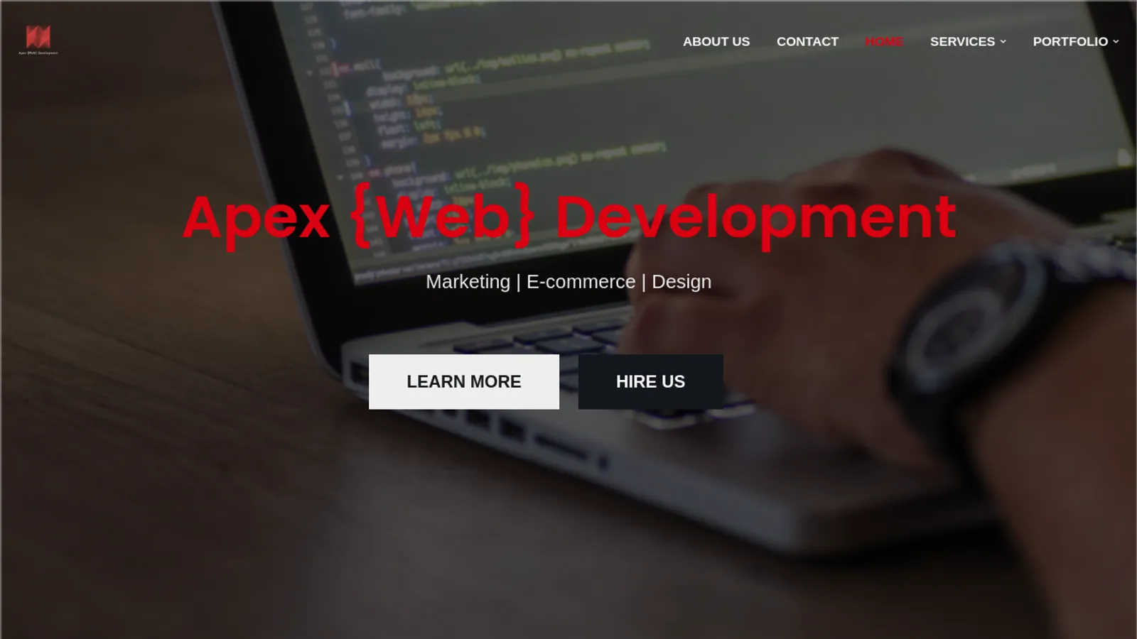 Screenshot of the Apex {WEB} Development homepage