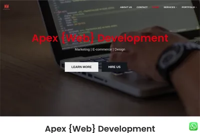 Screenshot of the Apex {WEB} Development homepage