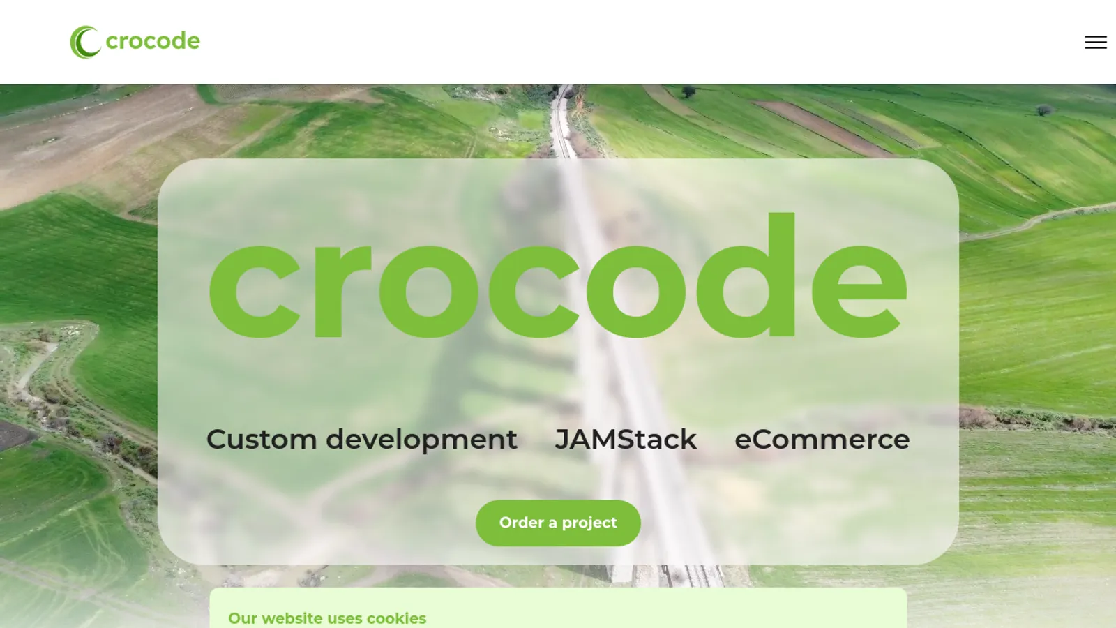Screenshot of the CROCODE homepage