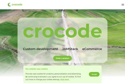 Screenshot of the CROCODE homepage