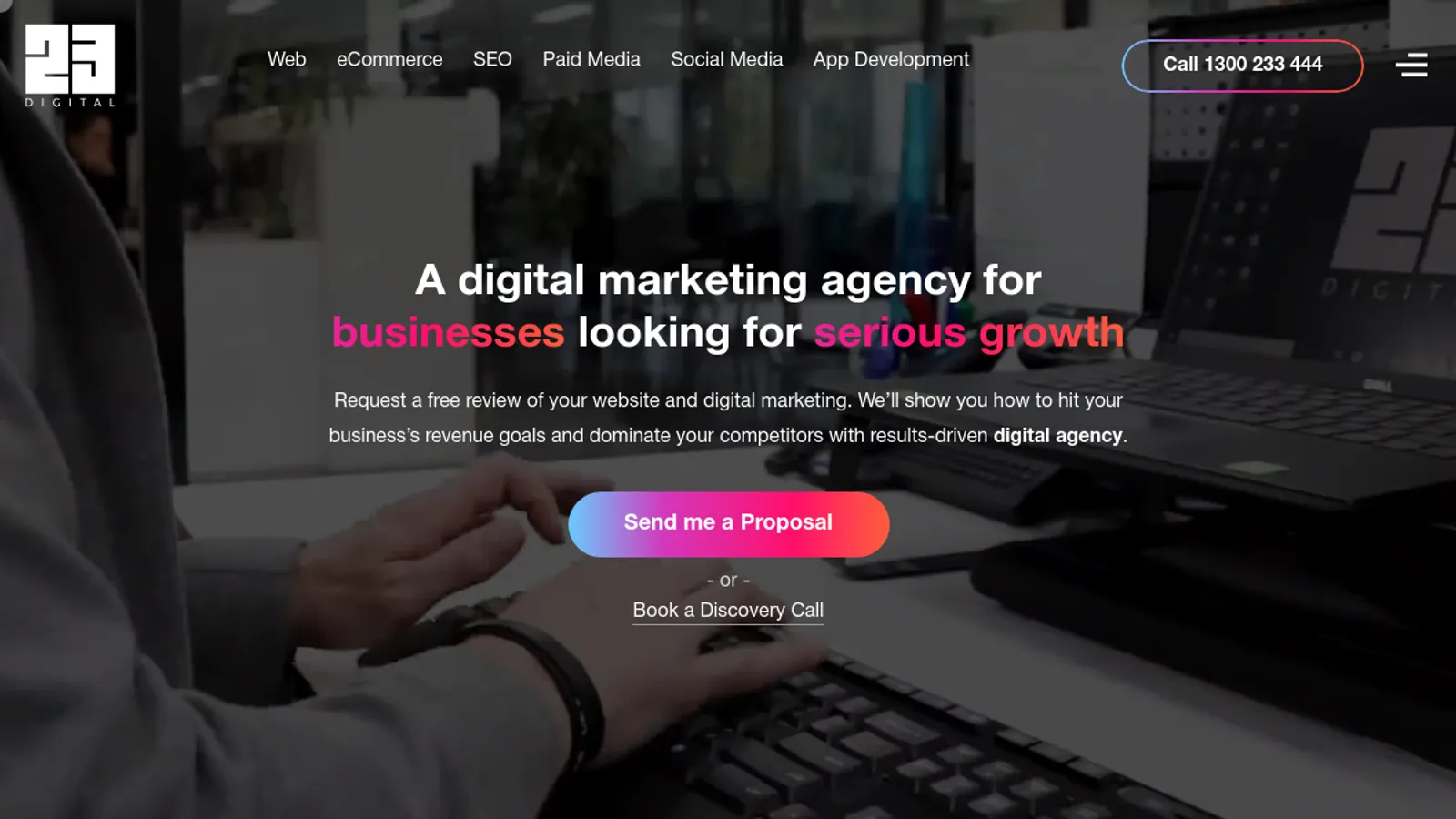 Screenshot of the 23 Digital Pty Ltd homepage