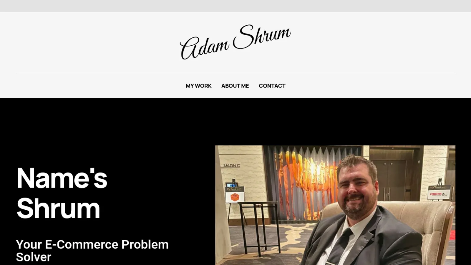 Screenshot of the Adam Shrum homepage