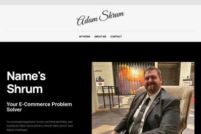 Screenshot of the Adam Shrum homepage