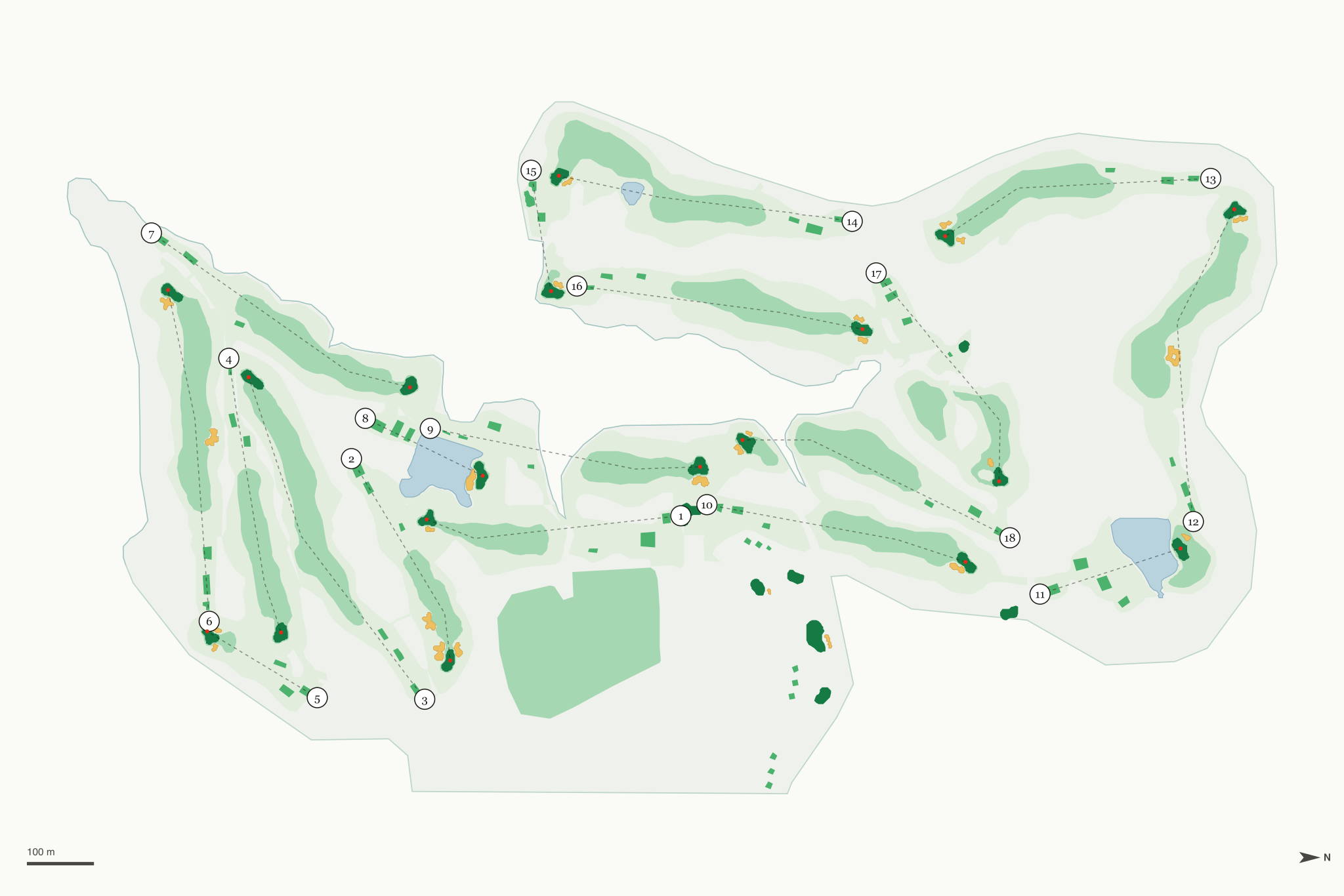 Map of Mozingo Lake Golf Course