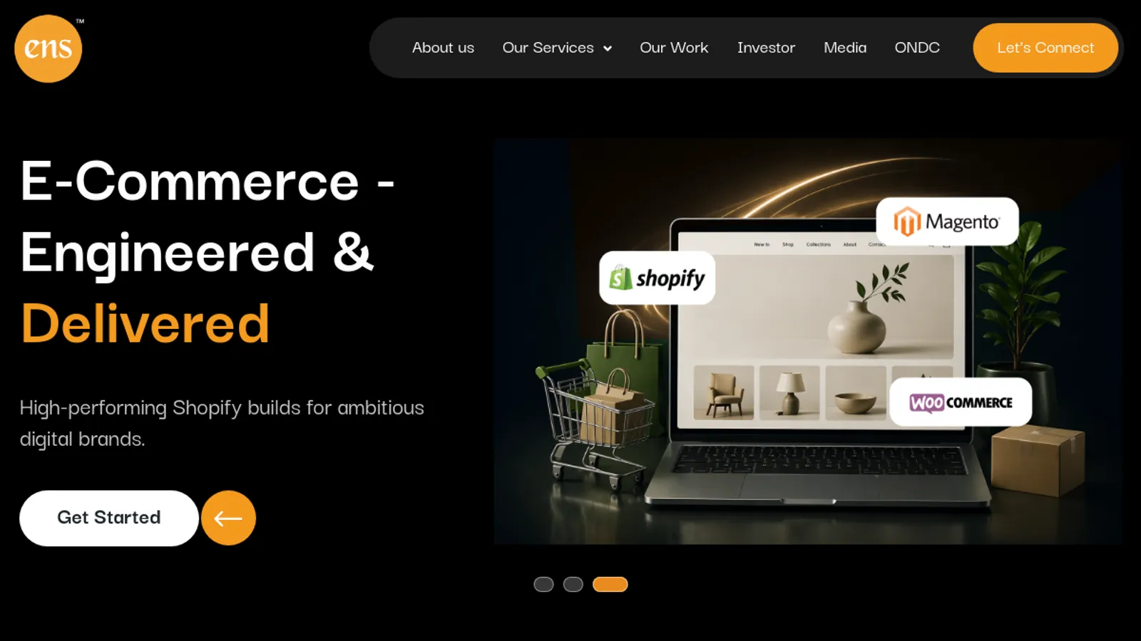 Screenshot of the ENS Enterprises Limited homepage