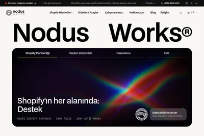 Screenshot of the Nodus Works homepage