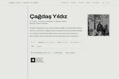 Screenshot of the Cagdas Yildiz homepage