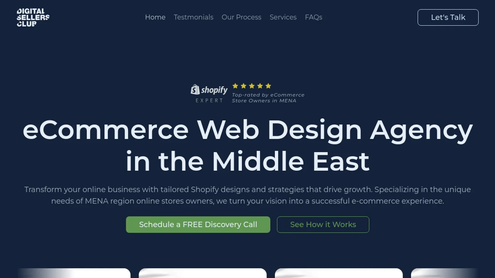 Screenshot of the Digital Sellers Club homepage