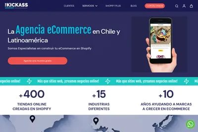 Screenshot of the TheKickass Company homepage