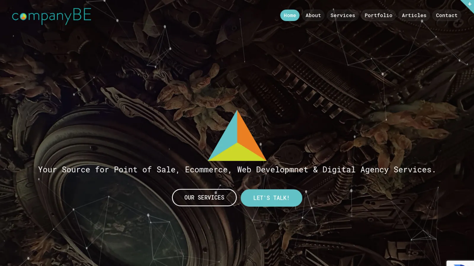Screenshot of the companyBE homepage