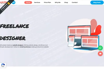 Screenshot of the HasnainDEV homepage