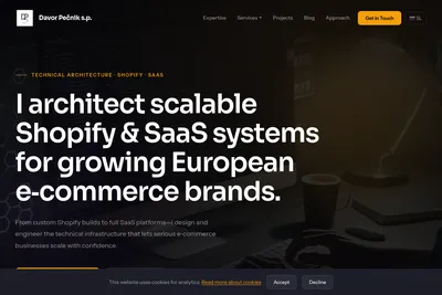 Screenshot of the Davor Pecnik s.p. homepage