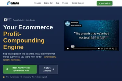 Screenshot of the Build Grow Scale homepage