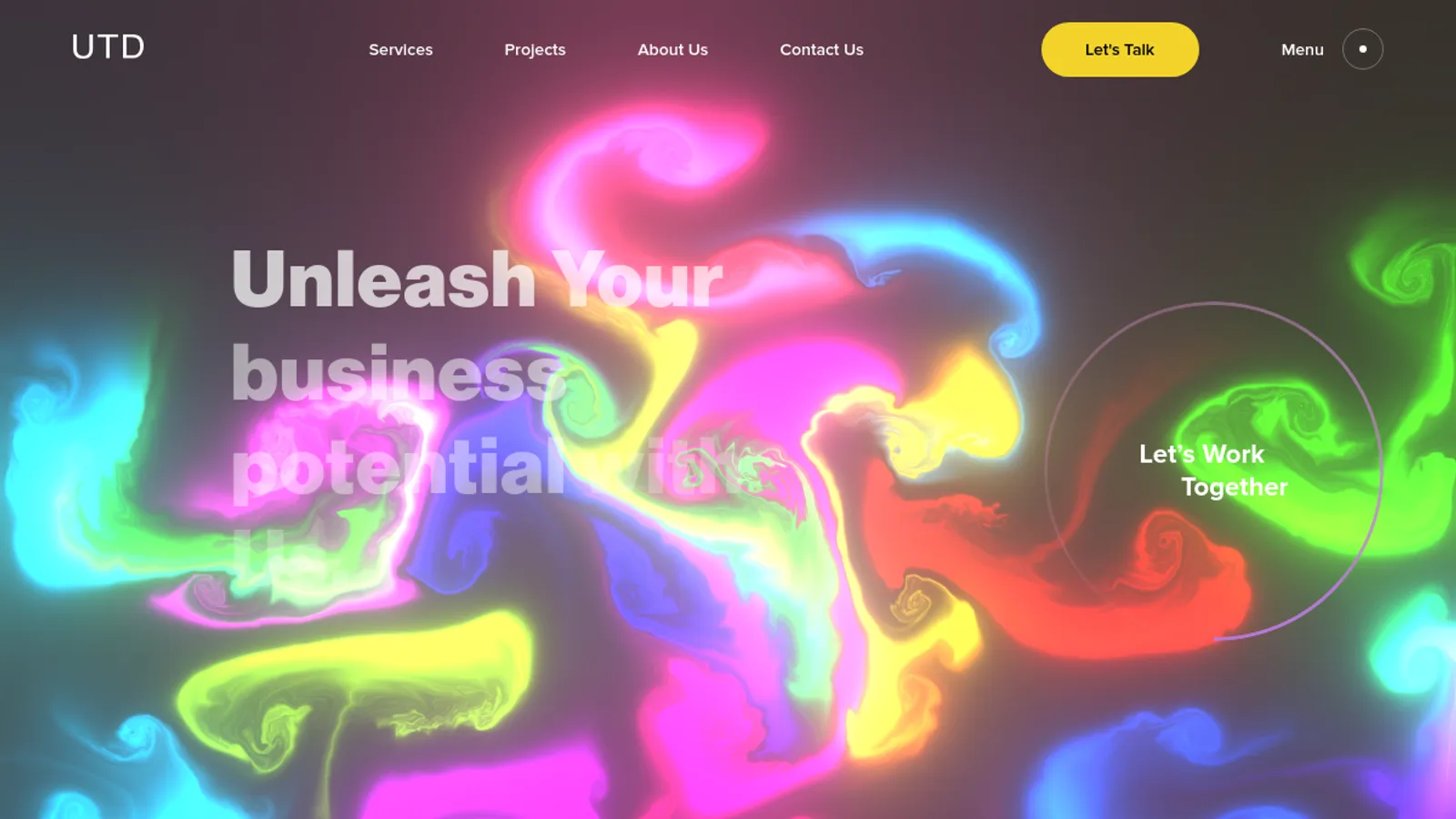 Screenshot of the UTD homepage