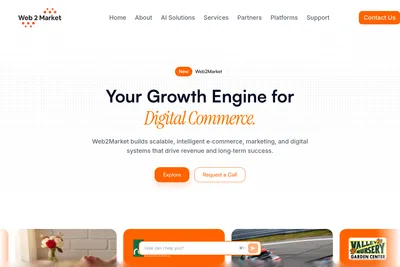 Screenshot of the Web2Market, Inc. homepage
