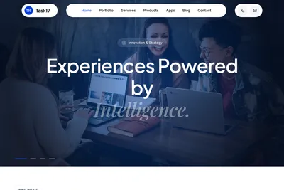 Screenshot of the Task19 Technologies homepage