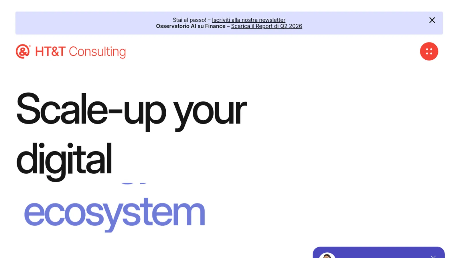 Screenshot of the Htt Consulting homepage