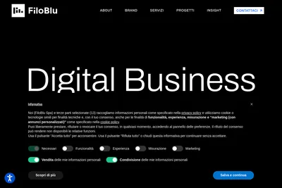 Screenshot of the Filoblu homepage