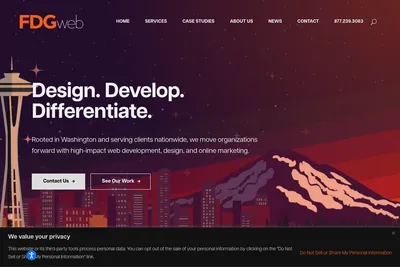 Screenshot of the FDG WEB, Inc homepage