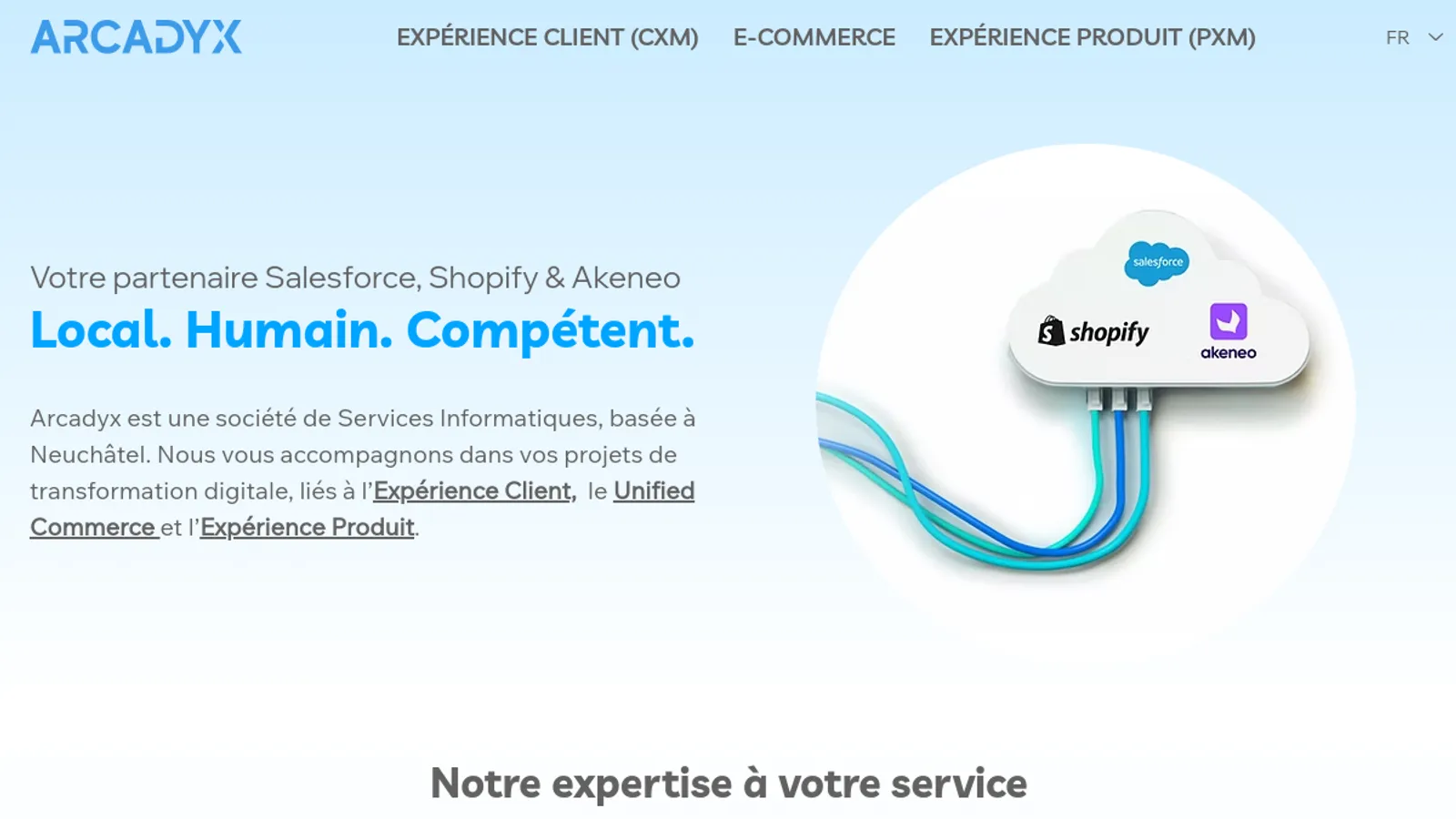 Screenshot of the Arcadyx homepage