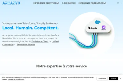 Screenshot of the Arcadyx homepage