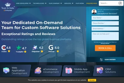 Screenshot of the Team in India - Dotsquares homepage