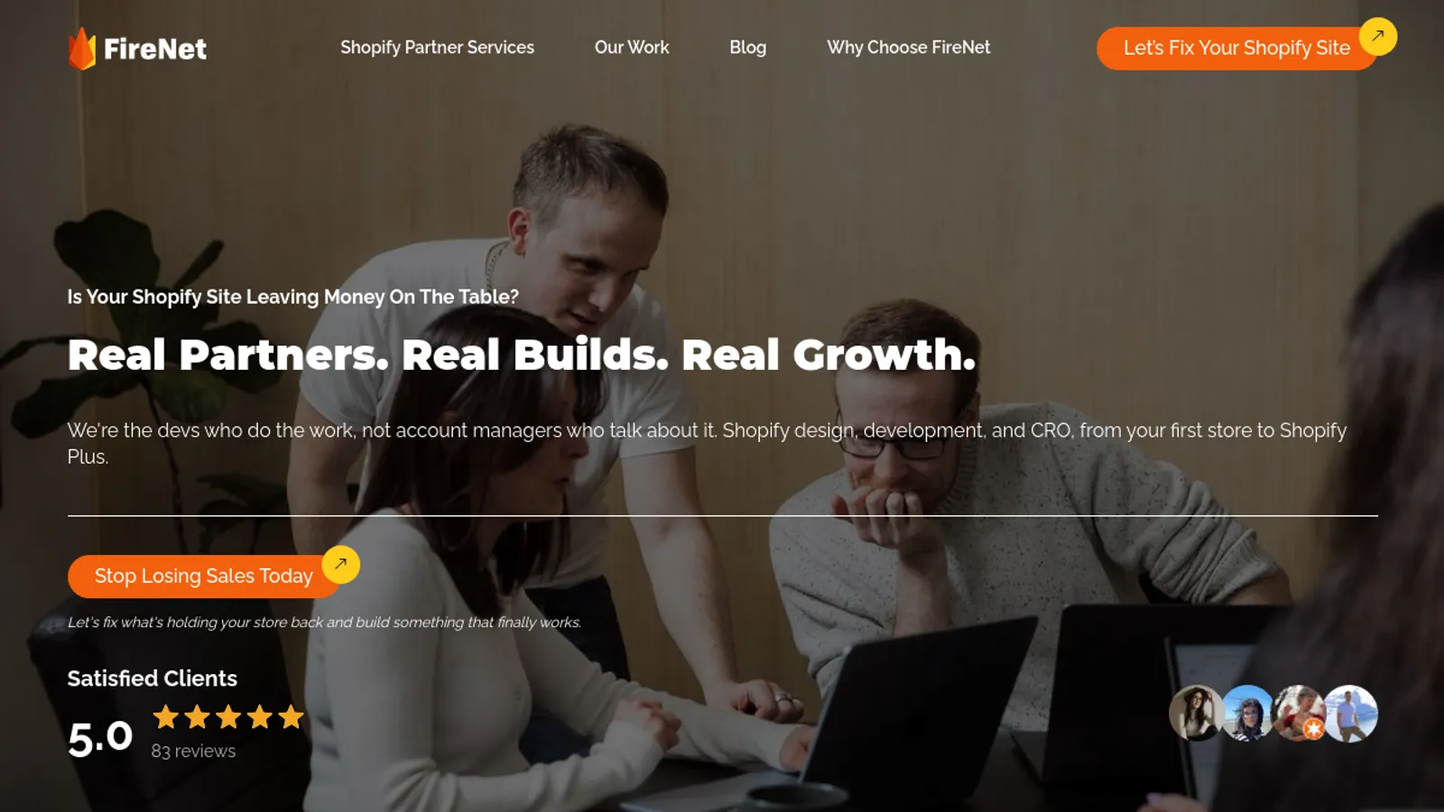 Screenshot of the FireNet Designs INC. homepage