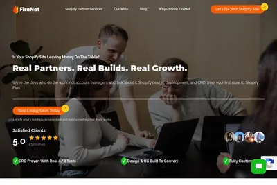 Screenshot of the FireNet Designs INC. homepage