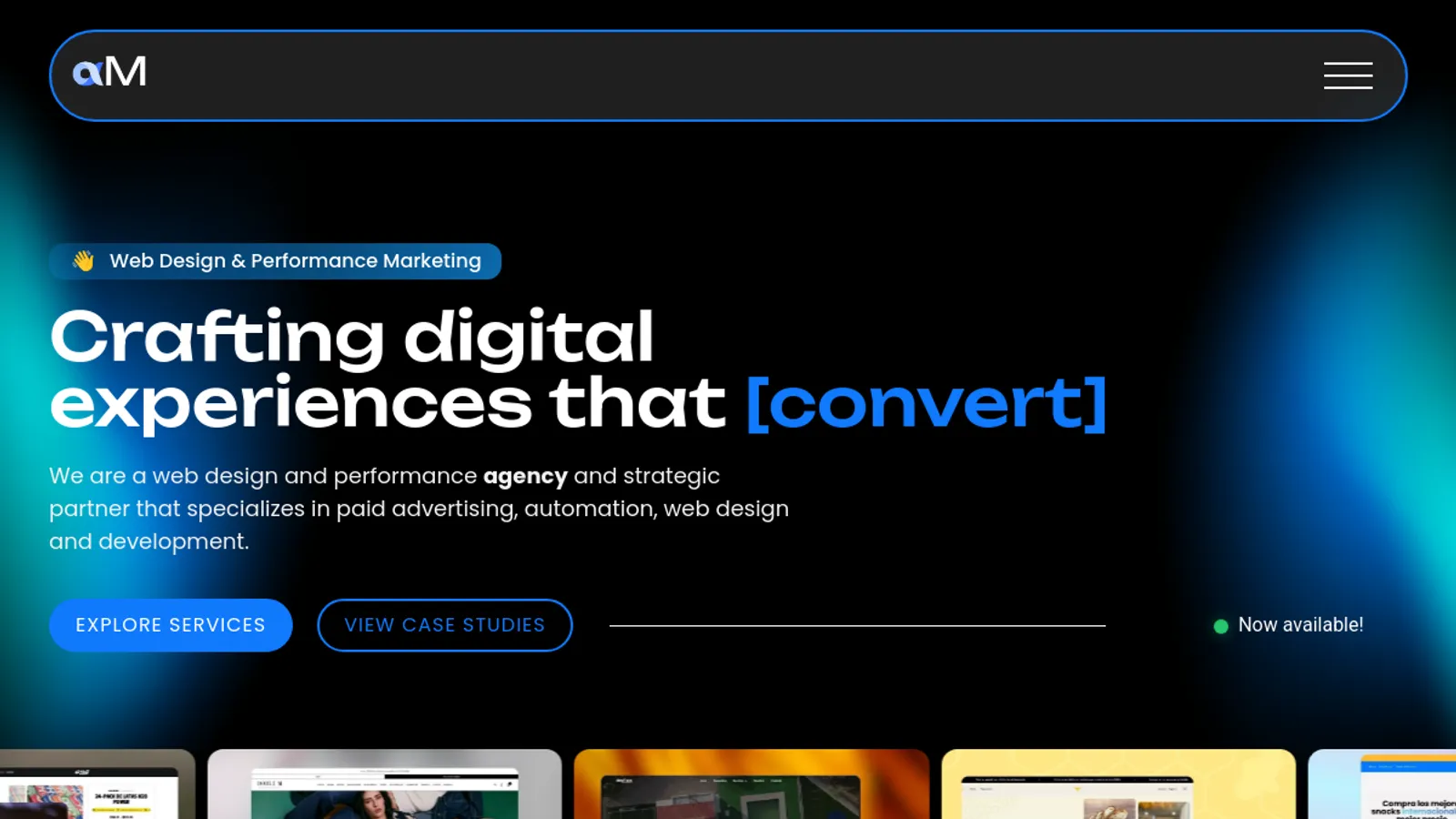 Screenshot of the Alpha Marino Digital homepage