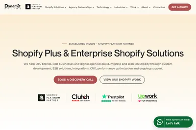 Screenshot of the Dynamic Dreamz homepage