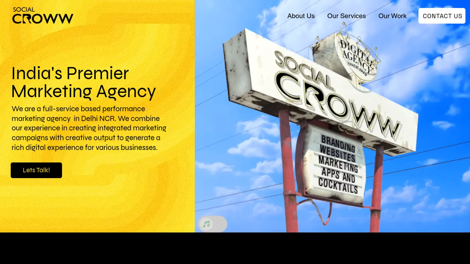 Screenshot of the Social Croww homepage