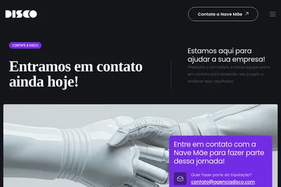 Screenshot of the Disco homepage