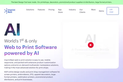 Screenshot of the ImprintNext homepage